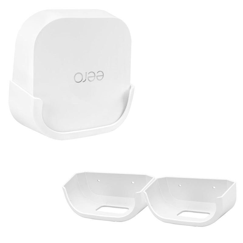 Huafly 2Pcs Screwless Wall Mount Bracket for eero 7 WiFi, VHB Stick On Holder, Strong Adhesive Holder, No Tools No Drilling No Hole-White(eero 7 Mount,2Pcs) - Image 1
